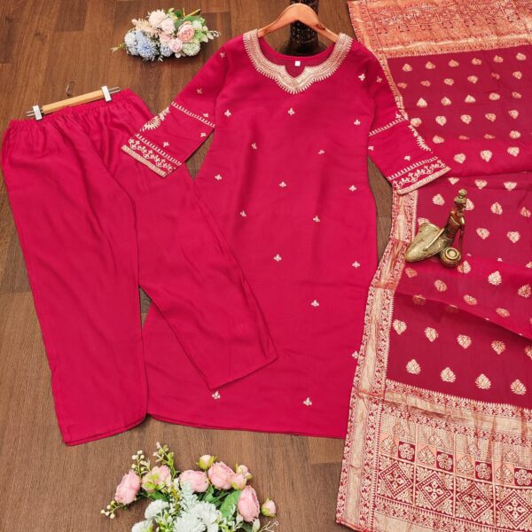krisvi wardrobe silk suit red color