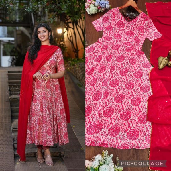krisvi wardrobe red anarkali