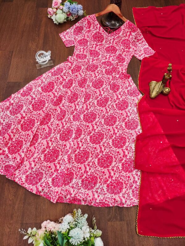 flower gown with dupta at krisvi wardrobe