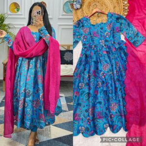 kota chex gown with dupatta at krisvi wardrobe