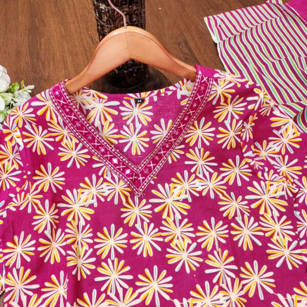 cotton suit set with mirror work