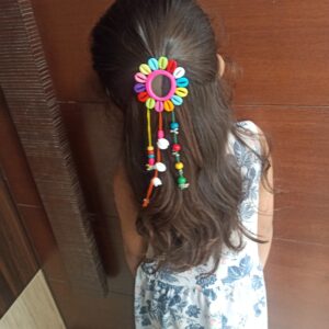Round mirror colorful hair clips