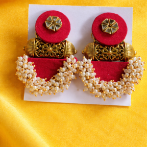 handmade pearl jhumka earrings for women