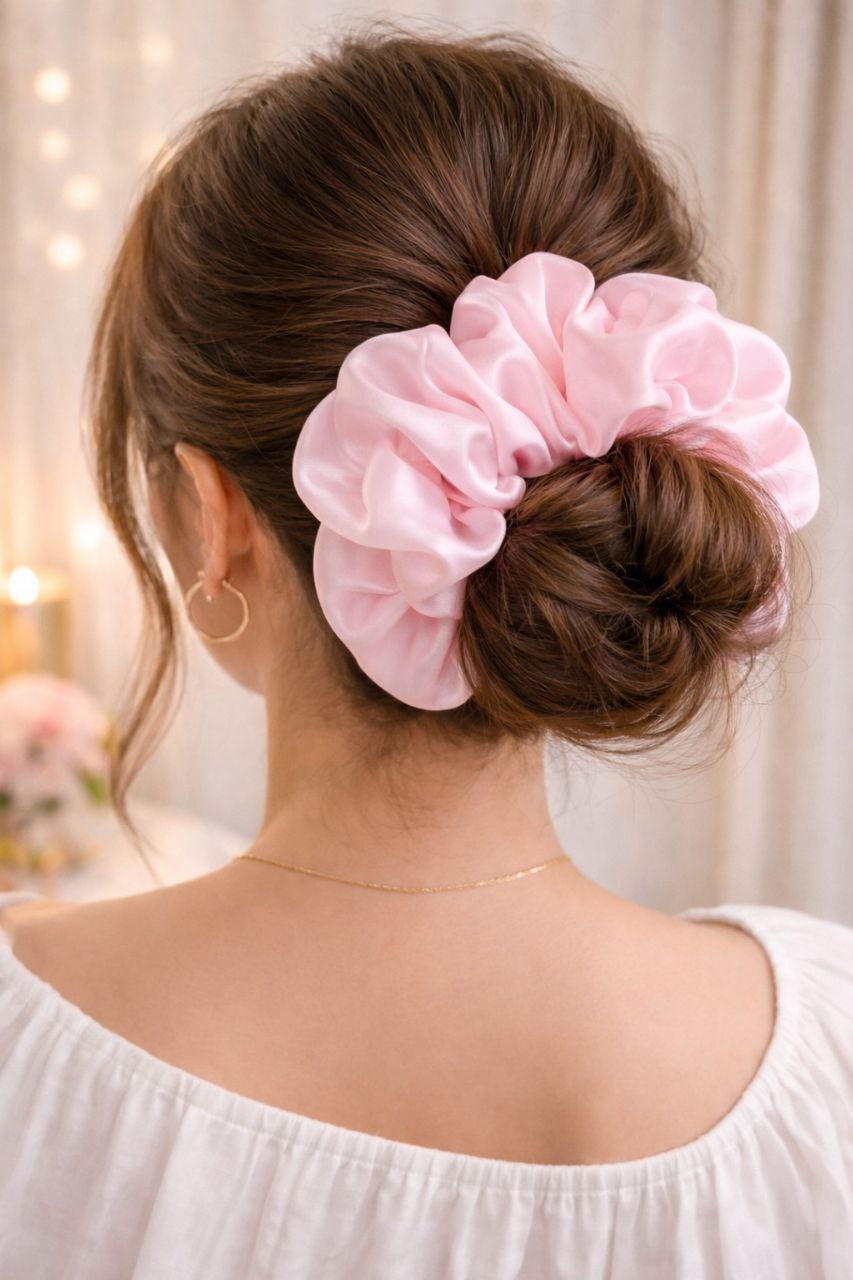Full size baby pink scrunchie