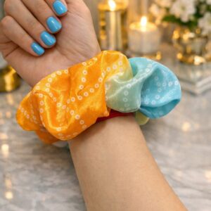 Full-Size Bandhani Print Hair Scrunchie