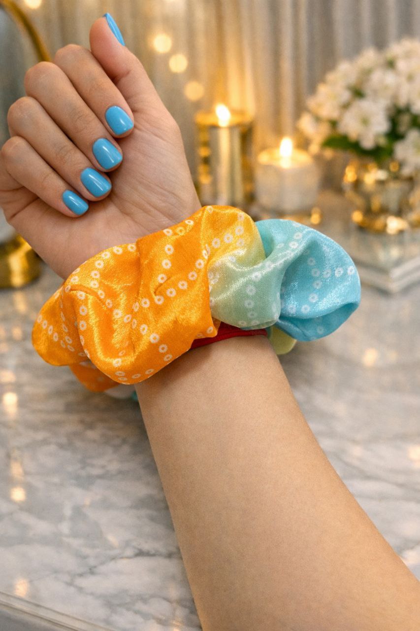 Full-Size Bandhani Print Hair Scrunchie