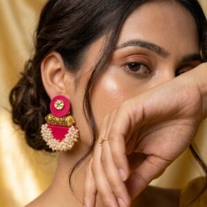 red earrings traditional
