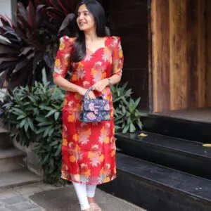 trendy organza kurti design at krisvi shop