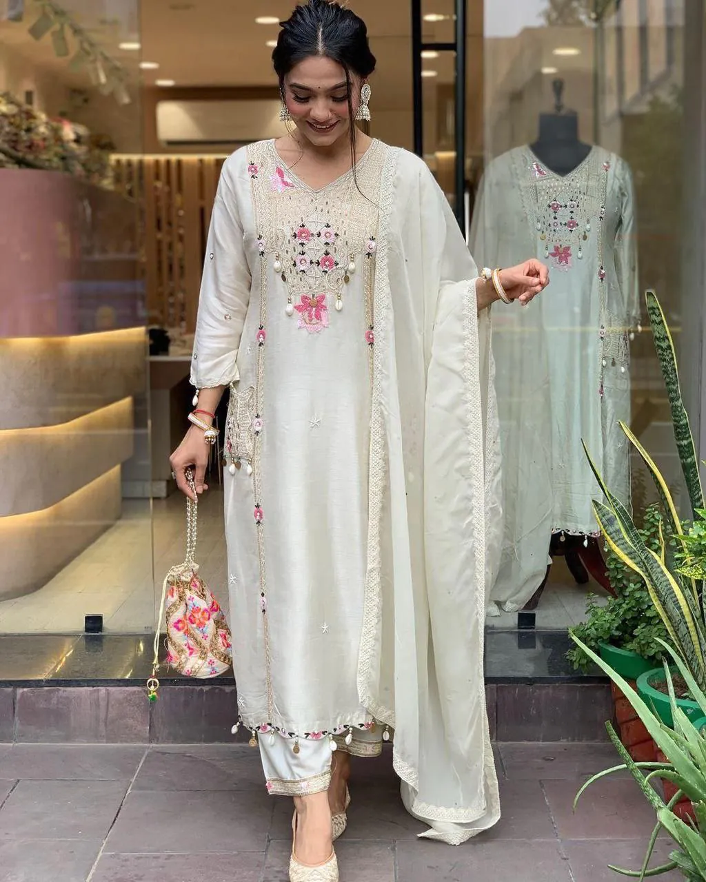White Embroidered Dress