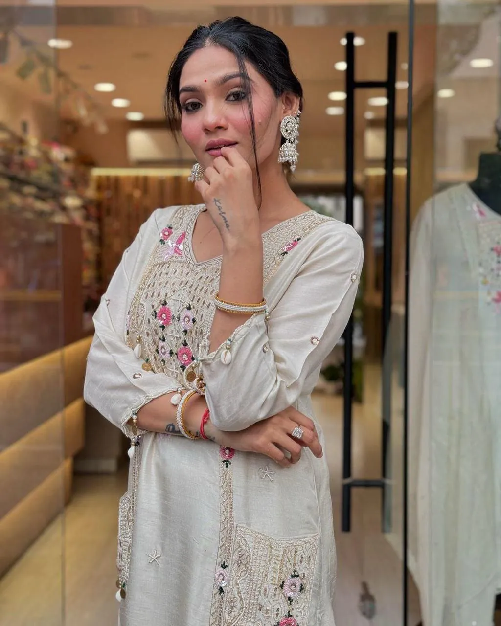 White Embroidered Dress