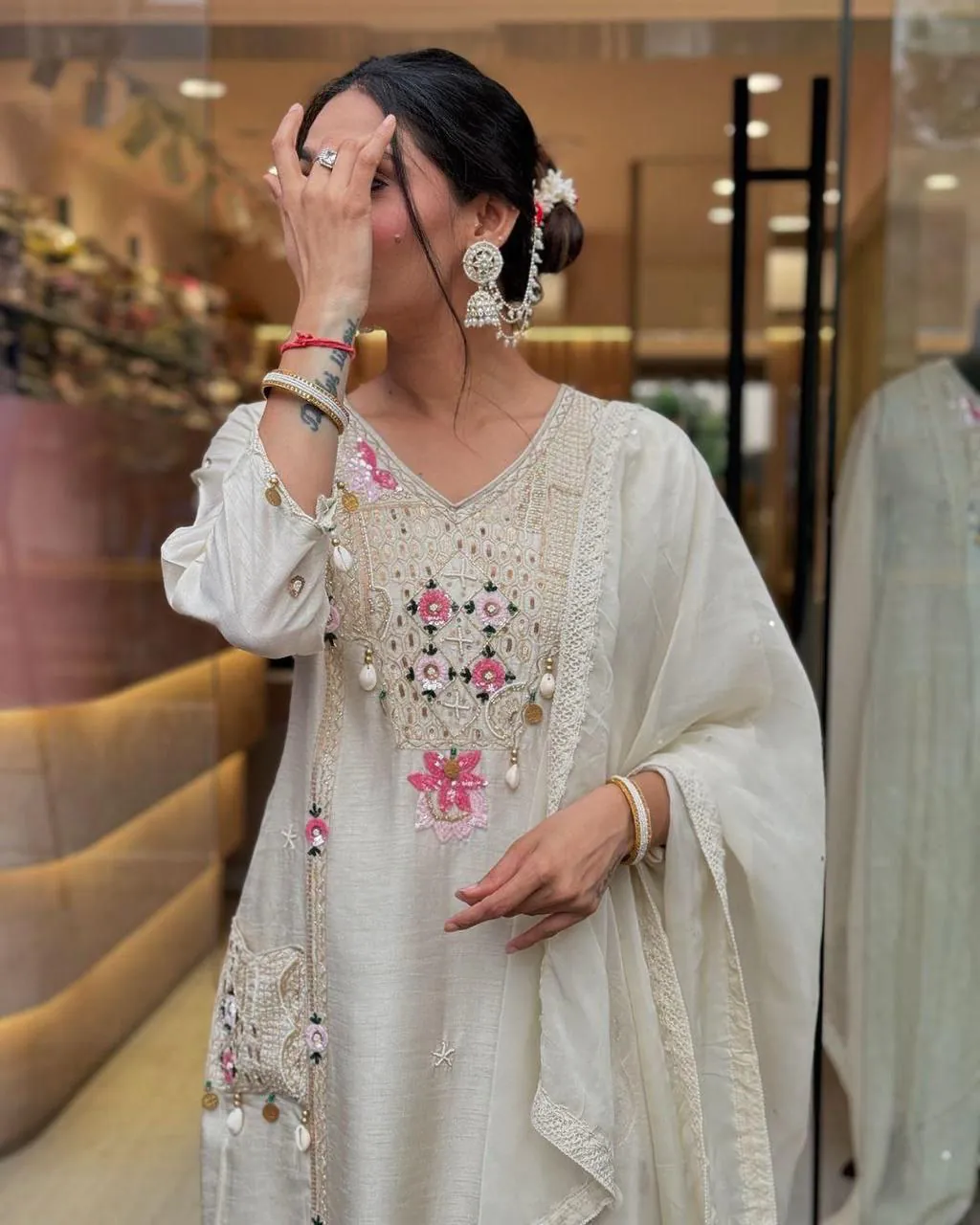 White Embroidered Dress