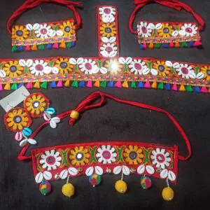 Gujarati Jewellery Set – Gamthi Style Necklace, Earrings, Hand & Headpiece
