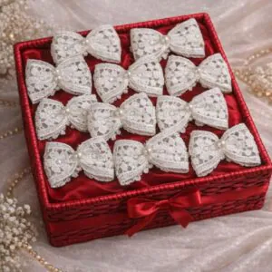 White Hair Bow with Pearl